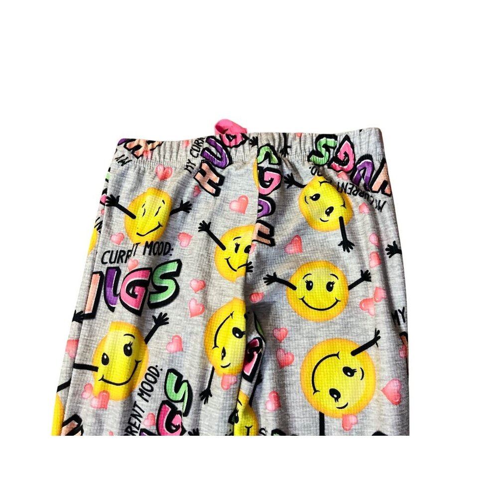 Justice Girls 10 Sleep Pants Jogger Smiley Face Emoji Hugs Current Mood - Picture 13 of 13